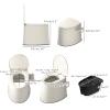 Portable Bedside Toilet, Indoor Outdoor Commode with Removable Bucket And Toilet Paper Holder, Lightweight & Compact Commode for Camping, Travel, Van, White view 2