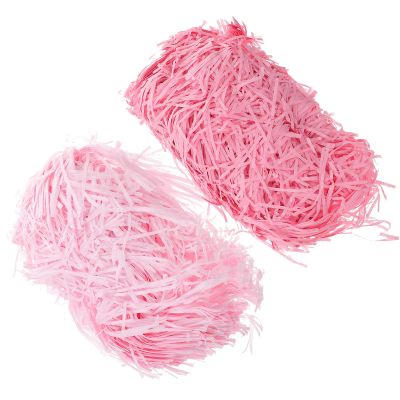 COSMEVIVI Basket Filler Paper Shreds 2pcs, Pink and Light Pink Crinkle Cut Paper Filler, Decorative Basket Supplies for Boxes, DIY Packaging and Party Favor Filling