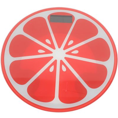 Adorainbow Digital Watermelon-Shaped Portable Weight Managing Scale with Tempered Glass Platform, Mini Round Household Non-Skid Digital Bathroom Scale for Accurate Body Weight Monitoring