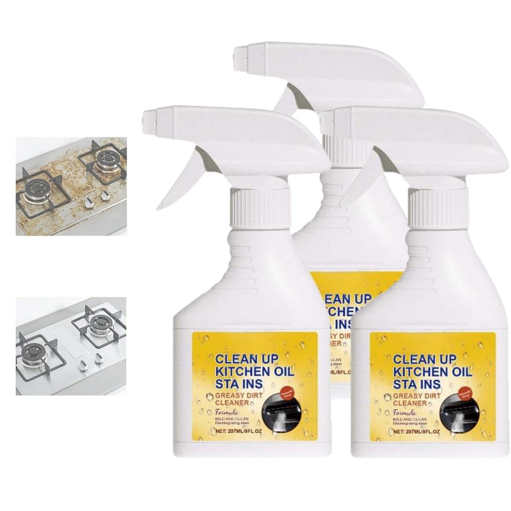 Multifunctional Powerful Kitchen Foam Cleaner, 2026 New All-Purpose Oil Stain Cleaning Spray,Kitchen Degreasing Cleaning Spray Grease Remover for Stove, Oven, Dishwasher, Appliances(3)