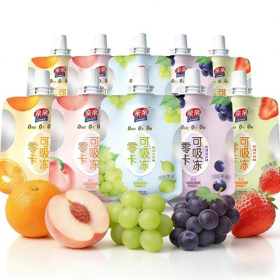 0 Sugar 0 Calorie Fruit Jelly Snack, Drinkable Konjac Jelly Pouches, 5 Flavors Variety Pack, Vegan & Gluten-Free Gelatin-Free Squeeze Jelly, Low-Cal Crush-and-Squeeze Snack for Work, Gym & On-the-Go 10 Count