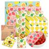 LUCKYPADS Beeswax Wraps for Food, 10-Pack Reusable Bees wax Wraps with 4 Sizes (5 Small+3 Medium+1 Large+1 X-Large) 100% Natural, Plastic Free, Biodegradable & Compostable, Eco Friendly Food Wrap view 1
