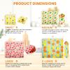 LUCKYPADS Beeswax Wraps for Food, 10-Pack Reusable Bees wax Wraps with 4 Sizes (5 Small+3 Medium+1 Large+1 X-Large) 100% Natural, Plastic Free, Biodegradable & Compostable, Eco Friendly Food Wrap view 2