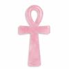 Crystal Ankh Cross Decor 10cm/3.94in, Polished Stone Egyptian Symbol Figurine for Home Altar Shelf Desk, Clear Quartz Strawberry Quartz Rose Quartz Amethyst Gift(Rose Quartz) view 1