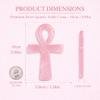 Crystal Ankh Cross Decor 10cm/3.94in, Polished Stone Egyptian Symbol Figurine for Home Altar Shelf Desk, Clear Quartz Strawberry Quartz Rose Quartz Amethyst Gift(Rose Quartz) view 3