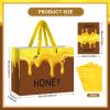 Honey Bee Gift Bag with Tissue Paper and Greeting Card Cartoon Bee Birthday Baby Shower Party Favor Bags Yellow Sweet Honeypot Bumble Gift Wrapping Paper Bags for Baby Shower Birthday Party Supplies view 2