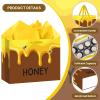 Honey Bee Gift Bag with Tissue Paper and Greeting Card Cartoon Bee Birthday Baby Shower Party Favor Bags Yellow Sweet Honeypot Bumble Gift Wrapping Paper Bags for Baby Shower Birthday Party Supplies view 3