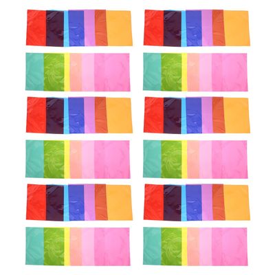 balacoo 90pcs Colored Translucent Cellophane Sheets 10x10cm for DIY Craft Supplies Candy Wrapping Light Diffusing Paper with 7 Colors for Arts and Wrapping