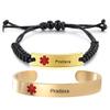 2 Pack Peralized Medical ID Alert Bracelets Set for Women Men,Customized Stainless Steel Engraved Cuff Bangle & Adjustable ID Bracelet,Engraving Medic Emergency Jewelry with Med Card view 1