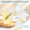 LIKAJON 50 Pack 12 oz Clear Plastic Iced Coffee Cups with Sip Lids view 4