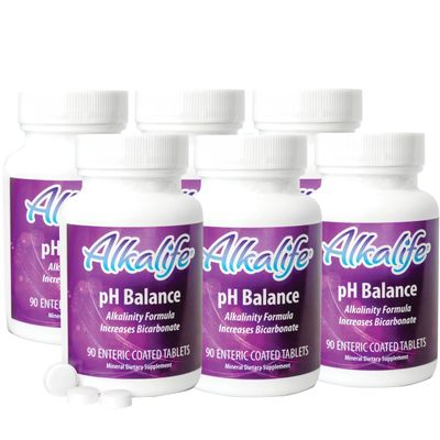Alkalife pH Balance Tablets, 6-Pack, Enteric-Coated, Immune Support