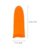 MUCKLILY 200pcs Non-Slip Thickened Latex Finger Sleeves Protective Covers for Counting Money and Agricultural Labor, Sturdy Fingertip Guards in Orange and White view 2