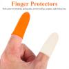 MUCKLILY 200pcs Non-Slip Thickened Latex Finger Sleeves Protective Covers for Counting Money and Agricultural Labor, Sturdy Fingertip Guards in Orange and White view 4