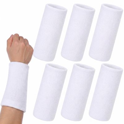 6 Pcs Wrist Sweat Bands for Men Women 6 Inch Wrist Sweatbands Elastic Athletic Wrists Bands Tennis Wrists Band for Basketball Workout Running