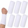 6 Pcs Wrist Sweat Bands for Men Women 6 Inch Wrist Sweatbands Elastic Athletic Wrists Bands Tennis Wrists Band for Basketball Workout Running view 1