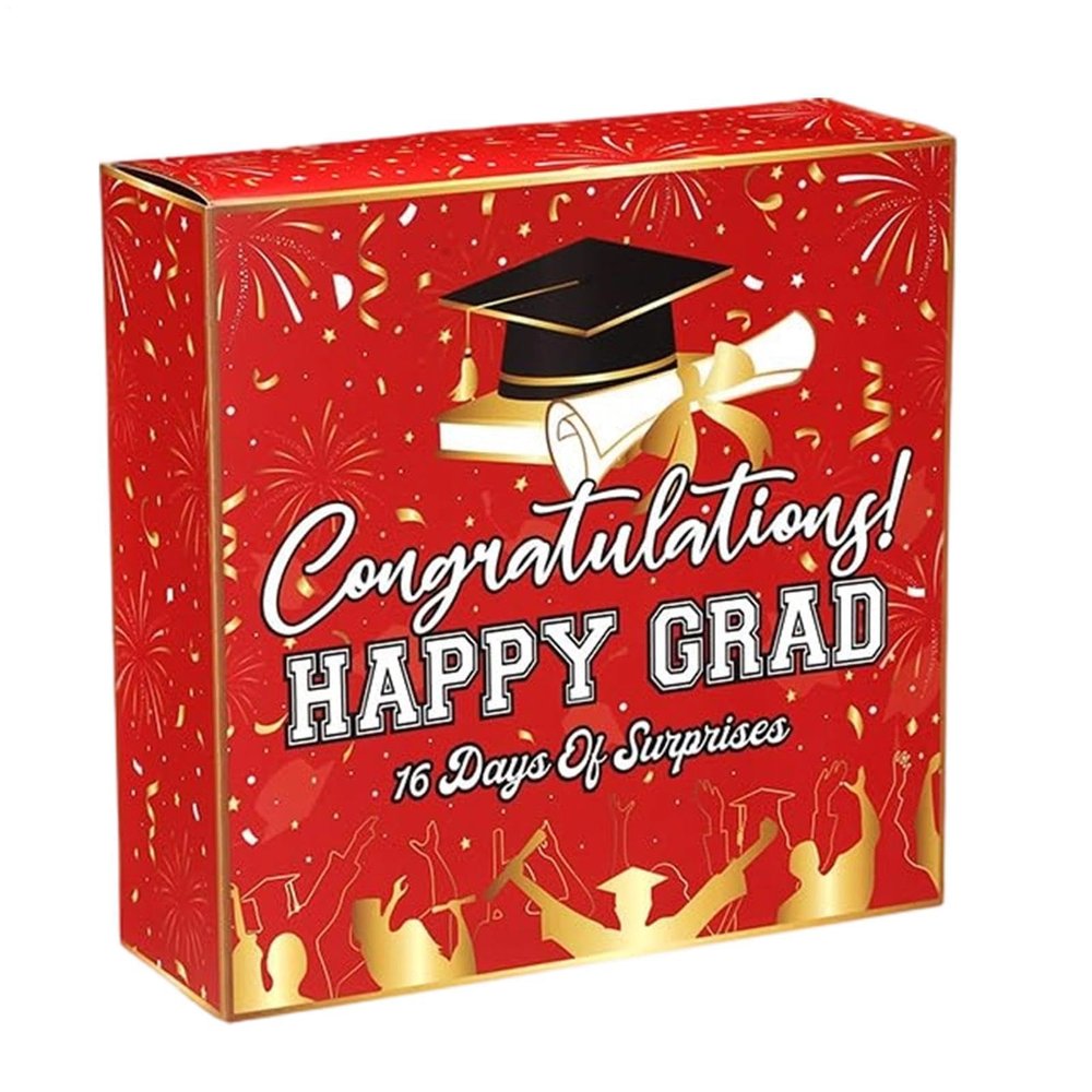 2026 Graduation Advent Box | 2026 Self-Assembly 16-Day Countdown - Fillable Graduation Season Paper Box - for College High School Party Ceremony Event Celebration