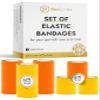 Dog Wound Care Wraps Stick to Itself, Protect from Licking and Dirt Self-Adhering Elastic Cat & Dog Bandages for Wounds in a Set of 3 x 5 cm & 3 x 10 cm Rolls Made from Natural Rubber Latex view 1