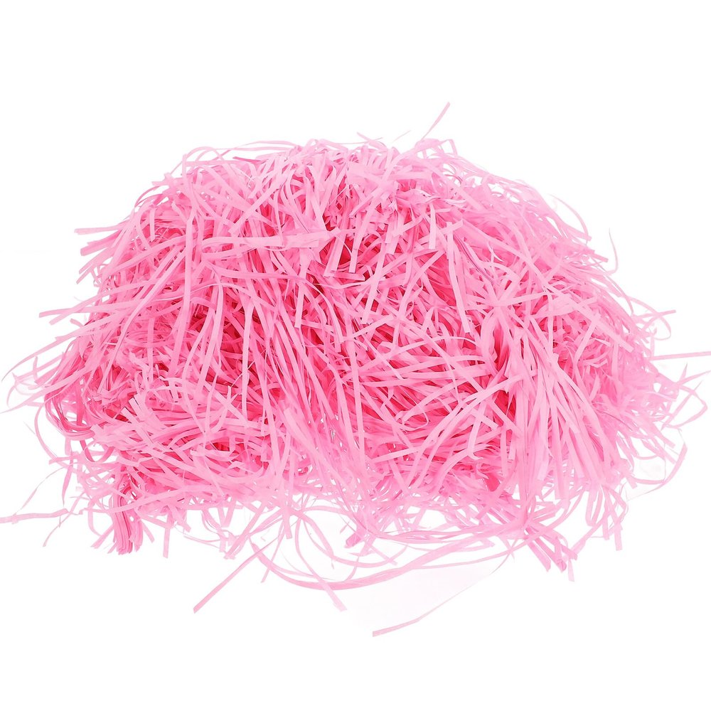 GLSTOY Decorative Raffia Paper Shreds 500g Pink Packing Filler for Boxes Basket Filling Crinkle Cut Paper Shred for Packaging and Present Wrapping
