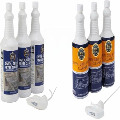Commercial Oven Cleaner Spray 32 oz (Pack of 3), Heavy Duty Grill & Fryer Cleaner, Professional Kitchen Degreaser, Removes Baked On Grease, Oil & Carbon Buildup, Restaurant & Home Use
