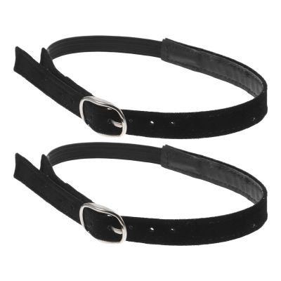 BCOATH 2 Pairs Elastic Anti-skid Heel Straps with Adjustable Pearl Buckle for Womens High Heels Stretchy U-shaped Shoe Laces Comfortable Walking Strap Black Velvet