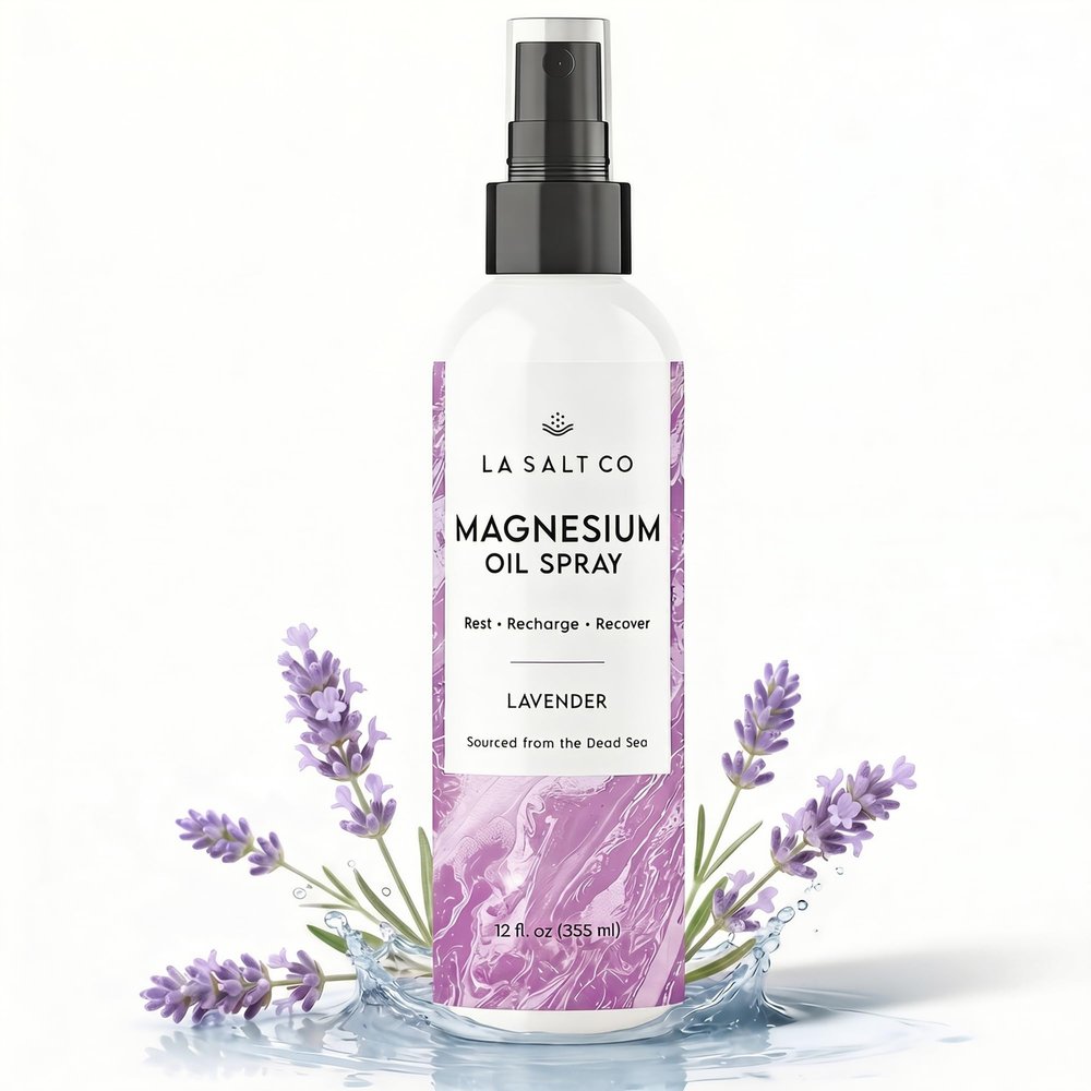 LA SALT CO Dead Sea Magnesium Oil (Lavender Scented), Muscle Relief, Topical Spray, 12 FL OZ, Pure Dead Sea Water