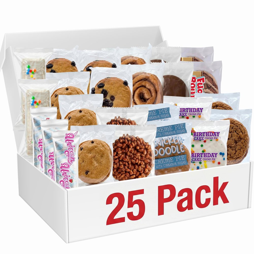 LilDebbie Cookie Assortment, 25 Count, Snack Cakes Assorted Variety Pack, Individally Wrapped pastries, Includes Assorted Single Cookie Snacks For Travel, Offices, Lunchboxes, Gifts