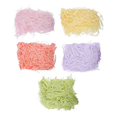 Baluue Shredded Paper Box Fillings 5pcs (50g Each) Crinkle Cut Raffia Grass Confetti Filler Paper for Easter Party Decorations, Wedding Supplies, DIY Basket Stuffing
