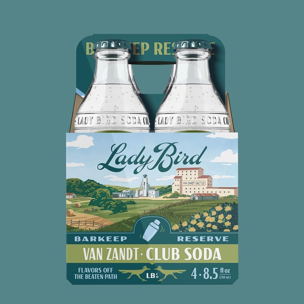 Lady Bird Soda Club Soda Vanilla Zandt 4 pk 34 fl oz (Pack of 6)