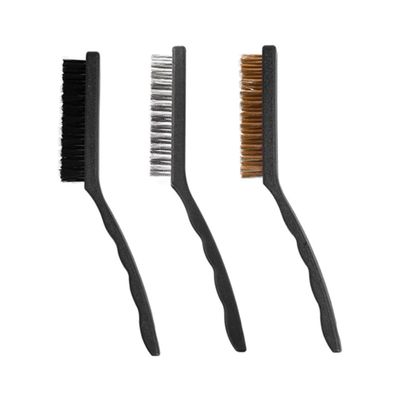 CHILDWEET Kitchen Grease Cleaning Brush Set 3pcs Steel Wire Cooktop Scrubber with Handle for Range Hood and Stove Gap Cleaning