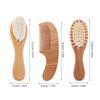 HAKIDZEL Newborn Hair Brush and Comb Set for Babies, Soft Wool Bristles Scalp Care Brush with Beech Wood Comb, Gentle Grooming Kit for Hair and Cradle Cap Treatment view 2