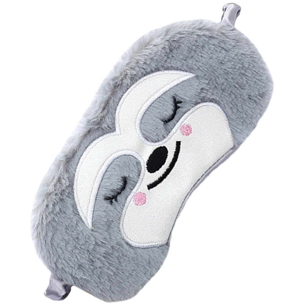 ibasenice Gray Monkey Sleeping Mask Plush Travel Sleep Eye Mask Cute Light Blocking for Nap and Night Use