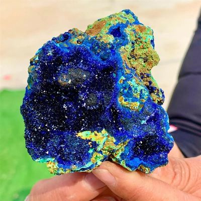 Stone Azurite Malachite Geode Crystal Collectible(160-200g)