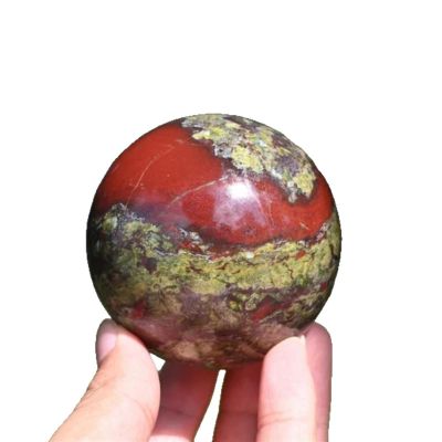 Phhpproo 1 pcs Natural Dragon Blood Stone orb Crystal Ball Ornament Polished Mini Gemstone Round Ball Sphere Set, Tumbled Chakra Reiki Crystal Ball Figurine Statue,7~7.5cm