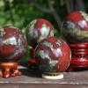 Phhpproo 1 pcs Natural Dragon Blood Stone orb Crystal Ball Ornament Polished Mini Gemstone Round Ball Sphere Set, Tumbled Chakra Reiki Crystal Ball Figurine Statue,7~7.5cm view 3