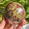 Phhpproo 1 pcs Natural Dragon Blood Stone orb Crystal Ball Ornament Polished Mini Gemstone Round Ball Sphere Set, Tumbled Chakra Reiki Crystal Ball Figurine Statue,7~7.5cm view 4