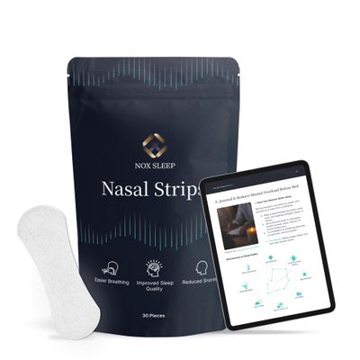 Nox Sleep Nasal Strips for Snoring Premium Transparent Nose Strips for Breathing, Extra Strength Adhesive | Snoring Solution for Deeper Sleep & Peak Performance