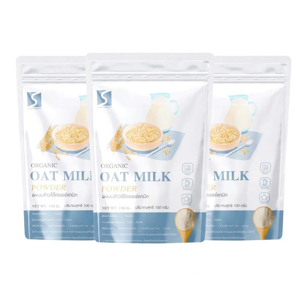 (Pack of 3) Oat Milk Powder Plant-Based Dairy Alternative for Coffee, Smoothies, and Baking - 100g