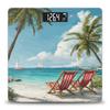 Ocean Palm Tree Digital Bathroom Scale for Body Weight - Weight Scale for People with LED Display, 400 lb Capacity, Step-On Technology, Highly Accurate view 1