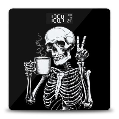 Digital Scale for Body Weight, Accurate Bathroom Weight Scale with Clear LED Backlight Display, Home Scale 400lb with Anti-Slip Design, Funny Skull
