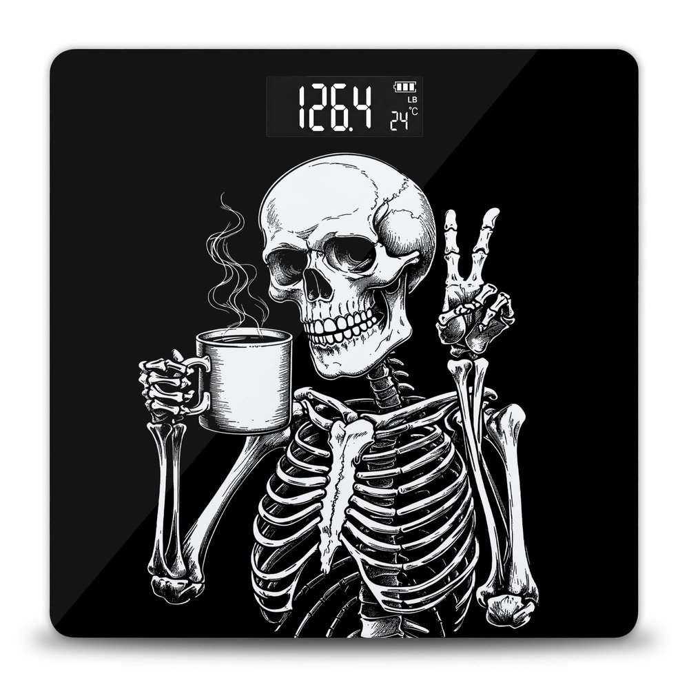 Digital Scale for Body Weight, Accurate Bathroom Weight Scale with Clear LED Backlight Display, Home Scale 400lb with Anti-Slip Design, Funny Skull