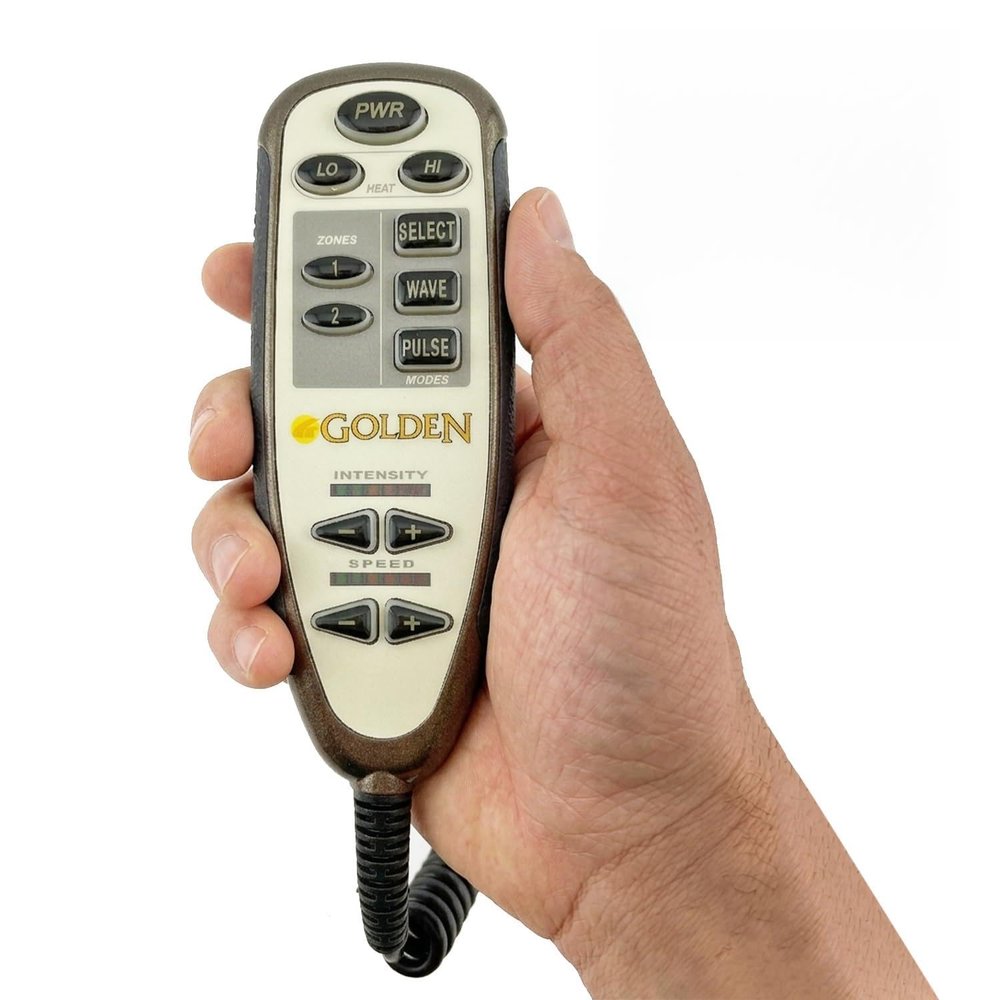 AlveyTech 12-Button Golden Technologies Lift Chair Remote (HV3100-HC) - Backlit Recliner Remote Replacement with Heat, Pulse, and Massage Control - Secure 9-Pin Connector with Protective Cover
