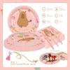 182pcs Pink Capybara Plates Napkins Birthday Party Supplies Disposable Tableware Set Includes Cups Banner Tablecloths Cake Topper Balloons for Girls Capybara Birthday Party Decorations Serve 20 Guests view 3