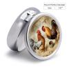 Round Pill Box Pill Box Exquisite Daily Pill Organizer Box with Mirror Portable Compact Medicine Holder for Vitamin, Cod Liver Oil, Supplement view 2