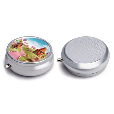 Round Pill Box Pill Box Exquisite Daily Pill Organizer Box with Mirror Portable Compact Medicine Holder for Vitamin, Cod Liver Oil, Supplement