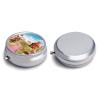 Round Pill Box Pill Box Exquisite Daily Pill Organizer Box with Mirror Portable Compact Medicine Holder for Vitamin, Cod Liver Oil, Supplement view 1