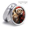 Round Pill Box Pill Box Exquisite Daily Pill Organizer Box with Mirror Portable Compact Medicine Holder for Vitamin, Cod Liver Oil, Supplement view 2