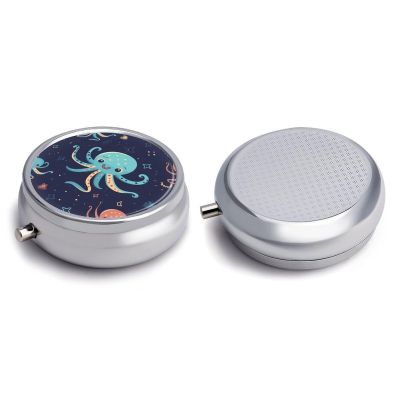 Round Pill Box Pill Box Exquisite Daily Pill Organizer Box with Mirror Portable Compact Medicine Holder for Vitamin, Cod Liver Oil, Supplement