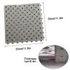 12 Pack Non-Slip Floor Mat TPE Interlocking Shower Mat with Drain Holes and Suction Cups, Easy to Cut for Bathroom, Poolside(White) view 2