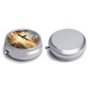 Round Pill Box Pill Box Exquisite Daily Pill Organizer Box with Mirror Portable Compact Medicine Holder for Vitamin, Cod Liver Oil, Supplement view 1