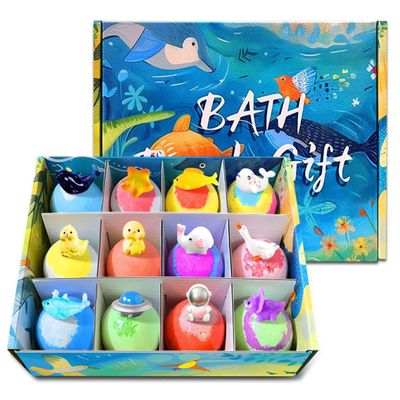 Bath Bombs for Kids with Surprise Inside, Bath Bombs with Toys, 12-Pack Bath Bombs with Animal Toys Inside for Summer Fun & Birthday Gifts (B)